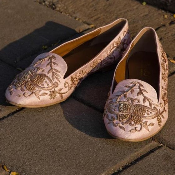 Rosa - JUJU by Jyoti Sardar - handmade hand embroidered vegan shoes for women